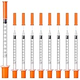 JIUPULL 30PACK U-100 Syringes, 30G 5/16" (8mm) 1ml/cc Disposable Syringe, Individual Wrapped
