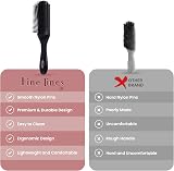 Fine Lines 9 Row Mens Hair Brush for Curly Thick Hair Detangler Wigs view 6