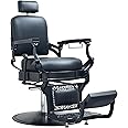 Vintage Barber Chair for Hair Stylist, Heavy Duty Barber Chair for Barbershop, Reclining Hair Salon Chair, Classic Tattoo Massage Beauty Spa Salon Equipment