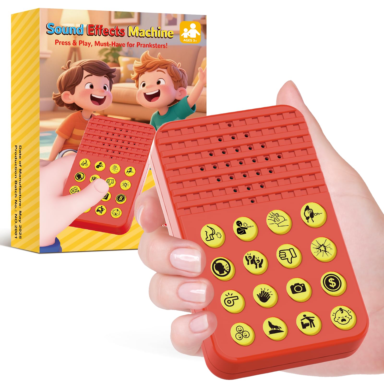 Ninigai Sound Effects Machine - 16 Hilarious Sound Buttons for Kids - Pocket-Sized Noise Maker for Parties, Games & Gags - Great Birthday Gift for Boys & Girls Age 3+