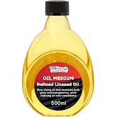 U.S. Art Supply Refined Linseed Oil, 500ml (16.9 oz) Fluid Medium | Linseed Oil for Wood, Painting Mediums &amp; Wood Finishing
