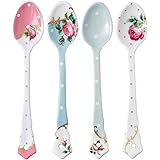New Country Roses by Royal Albert New Country Roses Tea Party Ceramic Spoons, 6" x 1.2", Mulitcolored