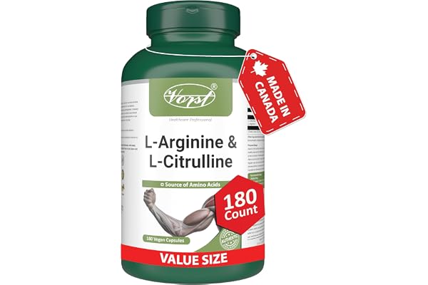 VORST L-Arginine & L-Citrulline Supplement 180 Vegan Capsules | Muscle Protein Synthesis | Amino Acids Complex | Max Strength