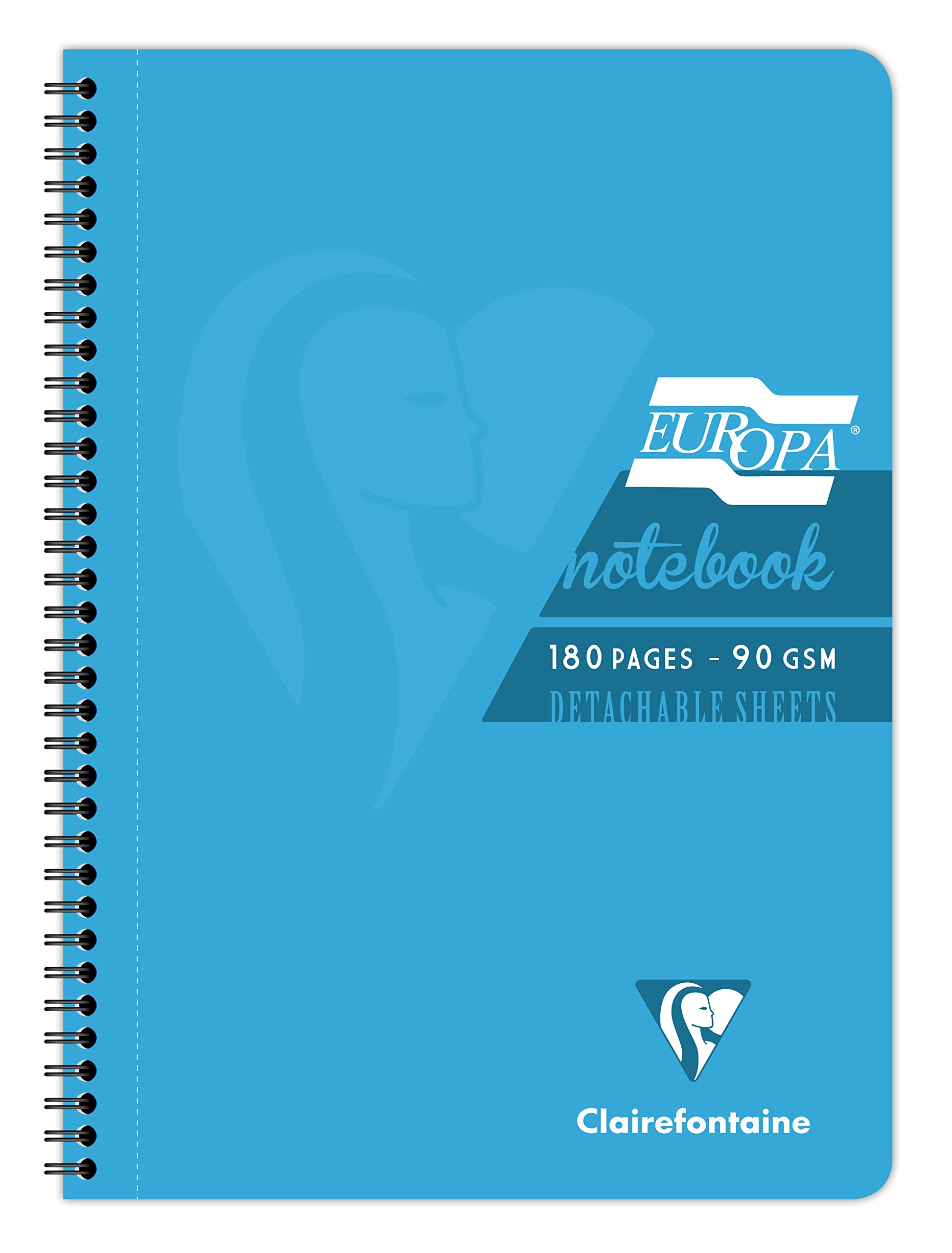 Clairefontaine A4 Notebook, 180 Pages, Turquoise, Pack of 5