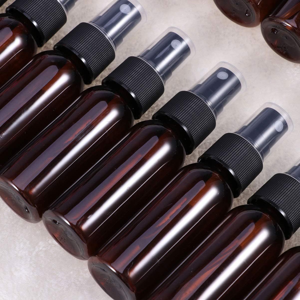 Beaupretty 20pcs Plastic Empty Spray Bottles Black Trigger Sprayer Mini Refillable Container for Water Essential Oils Make Up 30ml (Brown) - Image 4