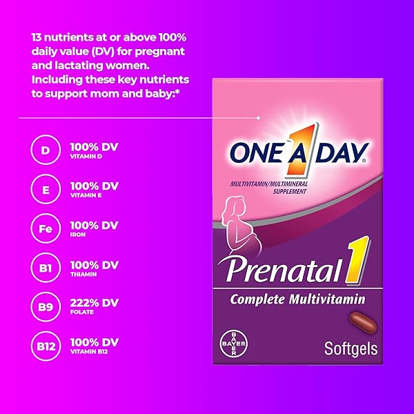 ONE-A-DAY PRENATAL 1 WITH DHA& FOLIC ACID SOFTGELS, 30 EA ( PACK OF 2)