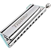 JDR Trochilus 10 Holes Chromatic Harmonica, Key of C, Blues/Richter Tuning | Valveless,Bends like a blues harp,0.28 lbs,Half the size of a standard chromatic harmonica, A unique reed arrangement