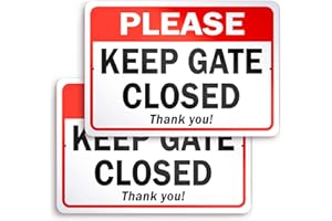 DIMARONGTON 2 PC Please Keep Gate Closed Sign, 7x10 Aluminum Keep Door Closed Sign