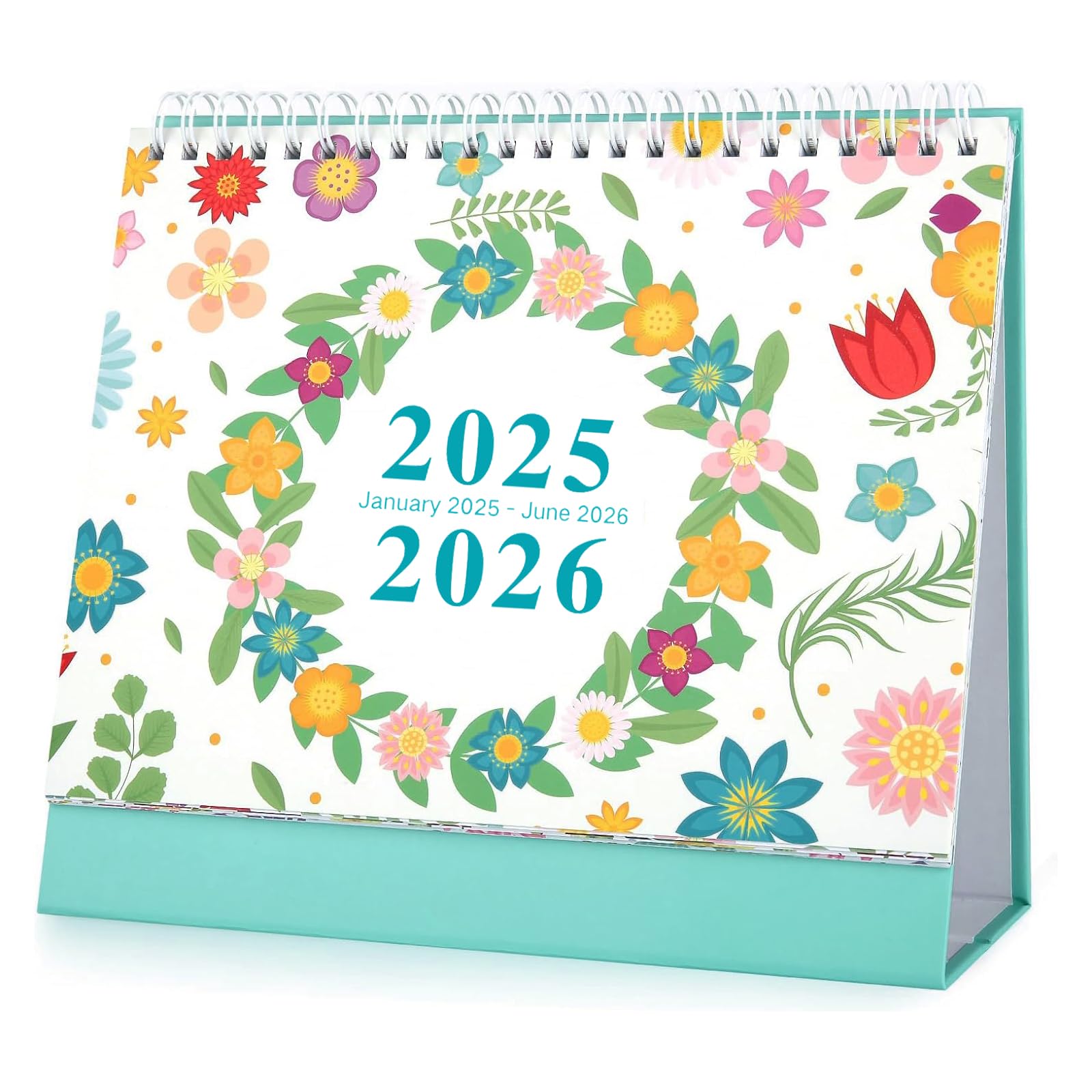 Desk Calendar 2025/26, Calendar from January 2025 to June 2026, Standing Flip Calendar with Thick Paper, Running Monthly Memo Pages, Perfect for Daily Organization & Scheduling
