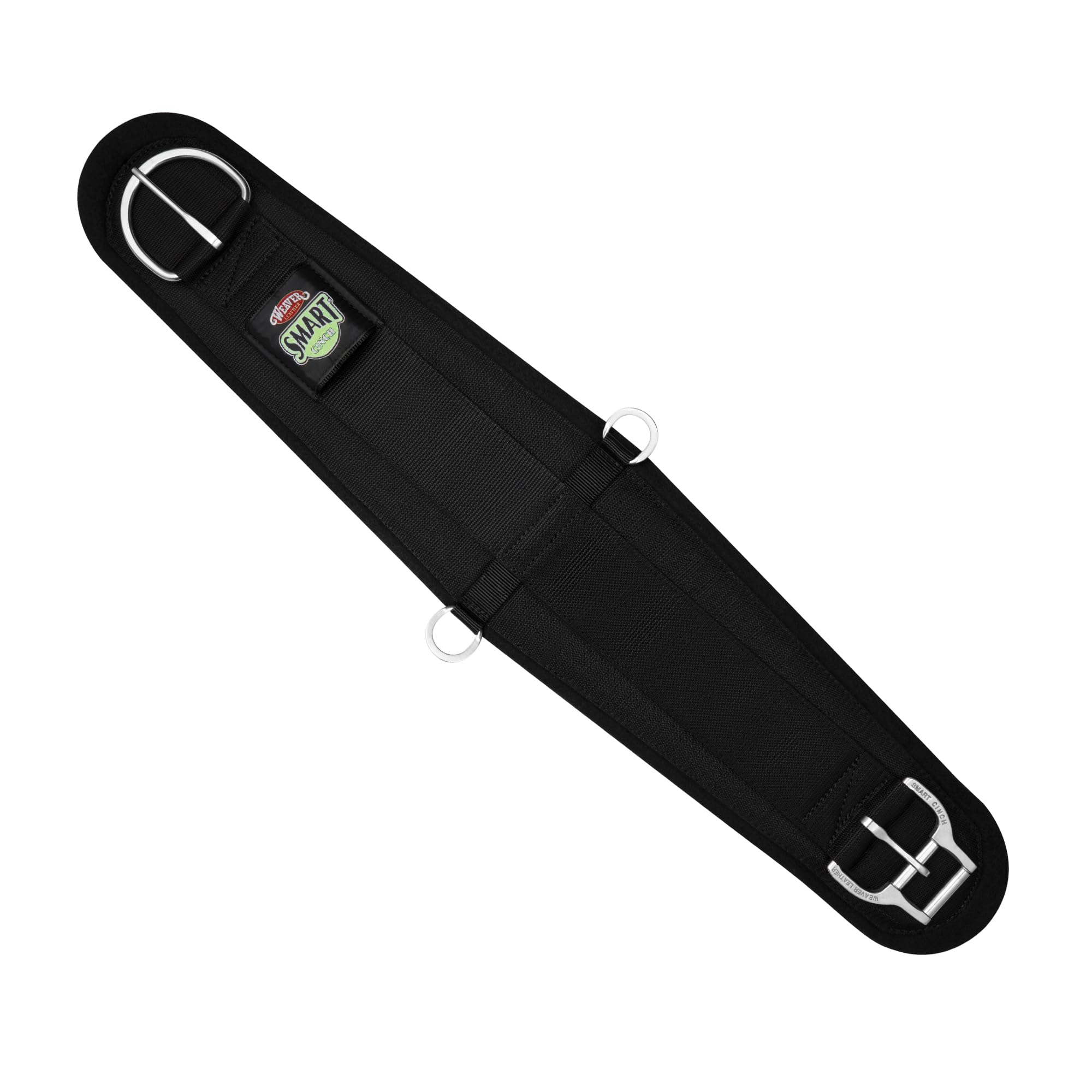 Weaver Equine AirFlex ‎Roper Horse Cinch, Anti-Slip Felt Lined Saddle Cinch Girth with Smart Cinch Buckle, Western Horse Riding Supplies, ‎Black