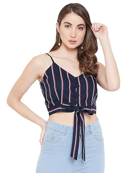 yellow and white crop top