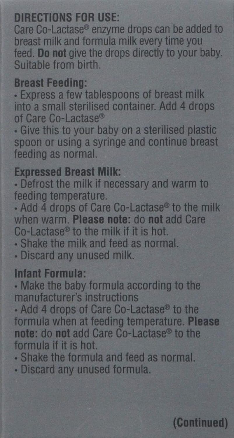 Care CoLactase Infant Drops, Lactase Drops, Sugar Free, 10 ml BigaMart