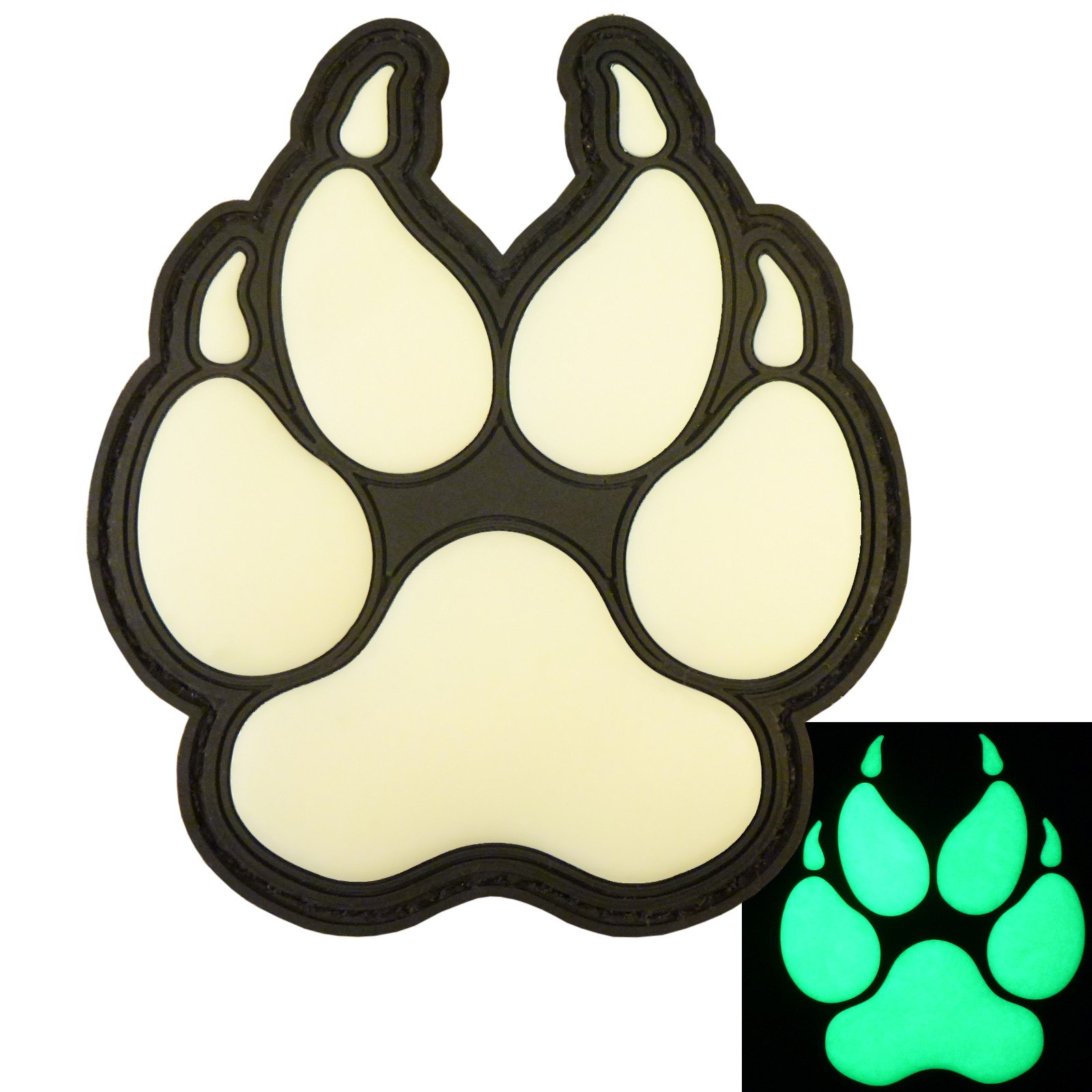 Glow Dark ACU K-9 Paw K9 Handler Dogs of War Morale Army Gear PVC Touch Fastener Patch