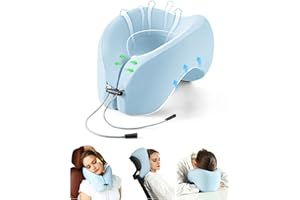 jiaao Neck Pillow Airplane, 360° Head Support 2 in 1 Travel Pillows for Adults, Adjustable U Shape Memory Foam Airplane Pillow for Travel, Home, Office, and Gaming
