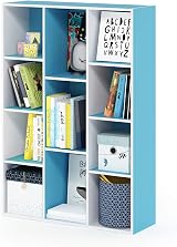 Furinno LUDER 11-Cube Bookshelf Reversible White Light Blue 73.9x105.9x23.9 cm