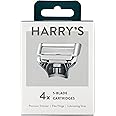 Harrys Razor Blades (1 Pack of 4) in Durable Hinged Water Friendly Travel Case