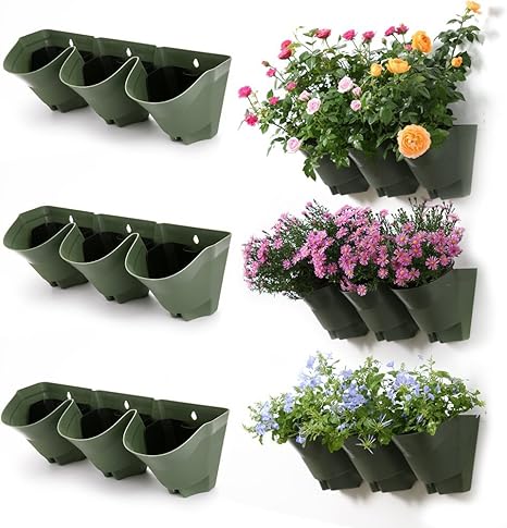Amazon Worth Garden 垂直緑化壁掛けプランター 植物の壁 壁飾り 緑3個 プランター