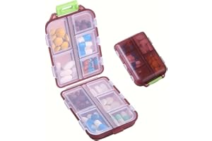 1pc Travel Pill Organizer - 10 Compartments Pill Case, Compact and Portable Pill Box, Perfect for On-The-Go Storage (Red)