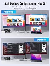 Lemorele USB C Dock 10 in 1 Dual HDMI 4K 100W PD 4 USB 3.0 SD/TF Dock view 3