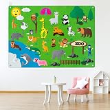 WATINC Felt Zoo Animal Story Board Set 3.5Ft 42Pcs Preschool Learning view 4
