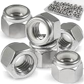 Vifmy 3/8-16 Lock Nut, 35Pcs Stainless Steel Nylock Insert Locking Nuts | 3/8 in locknut,nylon insert hex nuts 304 SS A2-70, standard sae thread nylock nut vibration resistant for bolts,machinery