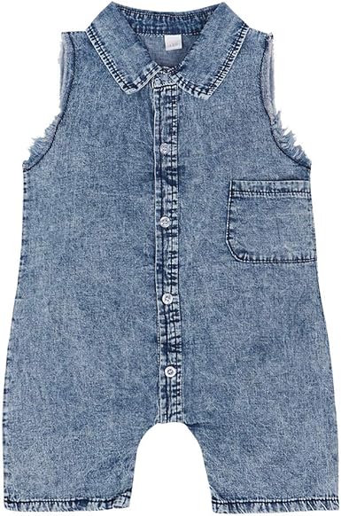 denim baby girl romper