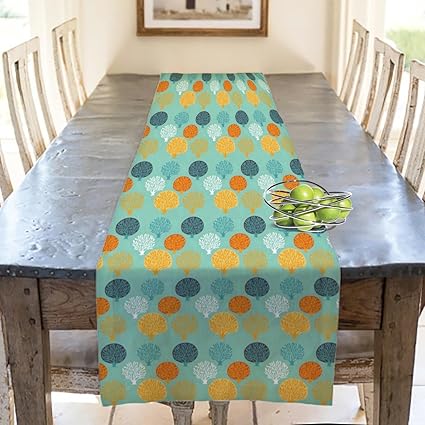 ArtzFolio AZ Satin Fabric Leaf Art Table Runner (48x16inch)