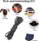 Fantasyon 3mm Black White Elastic Cord 5M Bungee Rope DIY Camping Tent Cord view 5