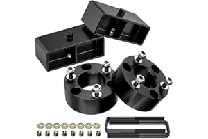 PROEZE 3" Front and 2" Rear Leveling Lift Kits for 2005-2023 Frontier 2WD 4WD, 3 inch Front Strut Spacers and 2 inch Rear lift block Extended Square U-Bolts (Black) (2009-2012 Suzuki Equator)