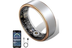 Smart Ring for Women & Men - IP68 Waterproof Fitness Tracker with Long Lasting Batteries, 28-Language App, Sleep/Step/Heart R