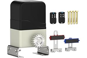 Blütezeit Automatic Sliding Gate Opener 900lbs with 2 Remote Controls, Rack Driven Electric Slide Gate Motor for Driveway Fence Rolling Gates with Complete Hardware Kits (Racks NOT Included)
