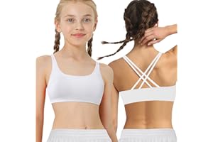 iMuchic Girl Sports Bra Sleeveless Tank Top - Seamless Stretchy Back Crisscross Crop Undershirt Fitness Yoga Bras