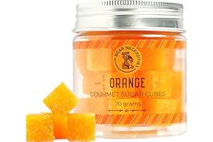 Bear Necessities Gourmet Orange Infused Sugar Cubes – Handcrafted w/Pure Cane Sugar – Perfect for Coffee, Tea, Cocktails, Old Fashioned & Sparkling Water – Hostess Gift & Bar Accessory - 35 Cubes