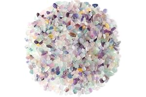 DUQGUHO Decorative Rocks Aquarium Gravel Natural Fluorite Crystals Chip Bulk Rocks Gravel for Plants Terrarium Supplies Little Fish Tank Gravel Pebbles Vase Filler 0.44 lbs