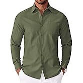 COOFANDY Mens Oxford Shirt Long Sleeve Casual Button Down Shirts Soild Dress Shirts with Pocket