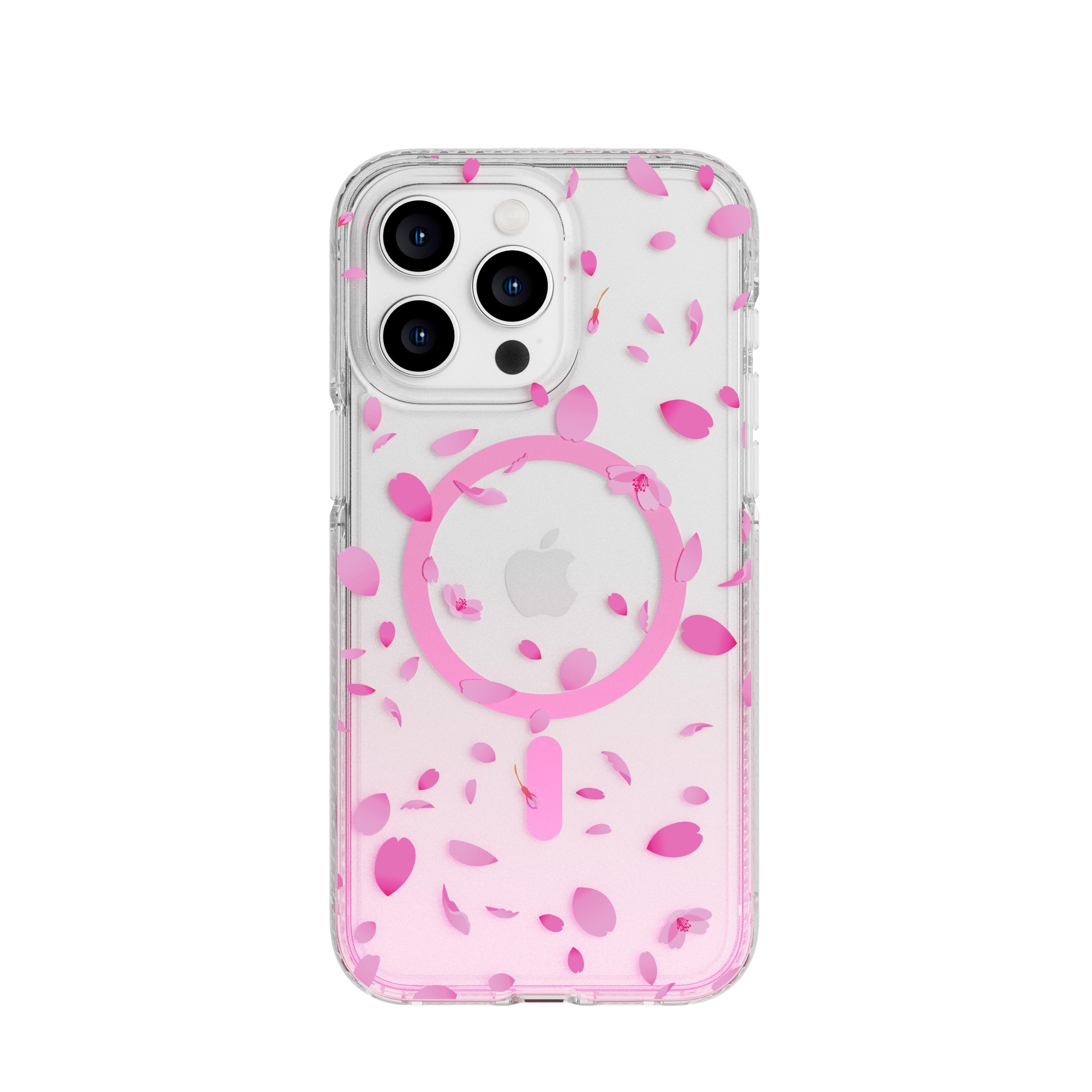 Tech21 FlexQuartz phone case for iPhone 15 Pro Max - Compatible with MagSafe - 15x Military Standard Protection - Cherry Blossom Design