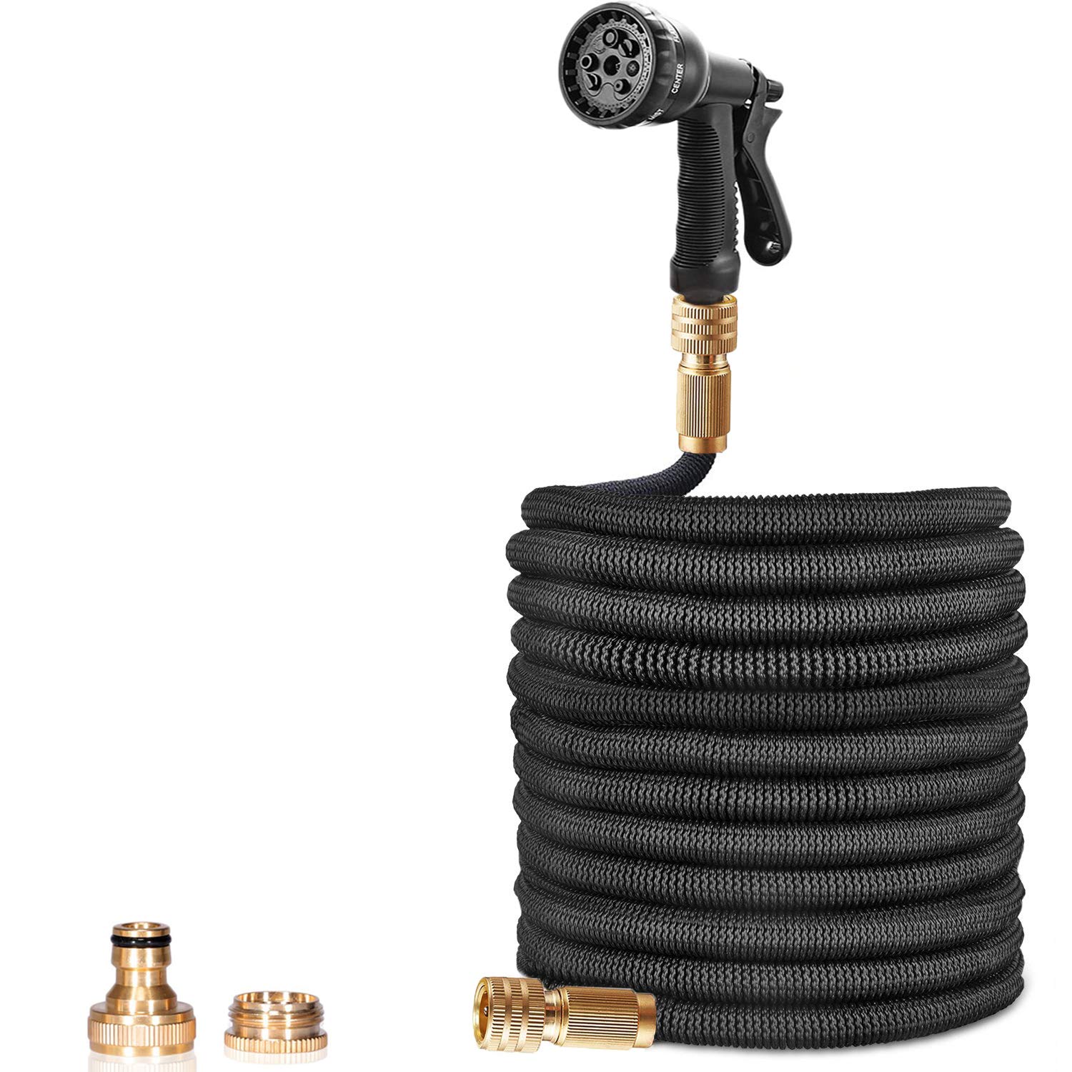 Deluxe Expanding Garden Hosepipe - 8-Pattern Spray Gun Anti-leakage,75FT Triple Latex Inner Core With No Kink Super Light Weight Expands Up To 22.5 Metres For All Your Watering Needs Best Gifts