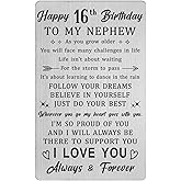 HYHYDHP Nephew 16th Birthday Card -16th Birthday Gifts for Nephew, Happy 16 Year Old Bday Cards