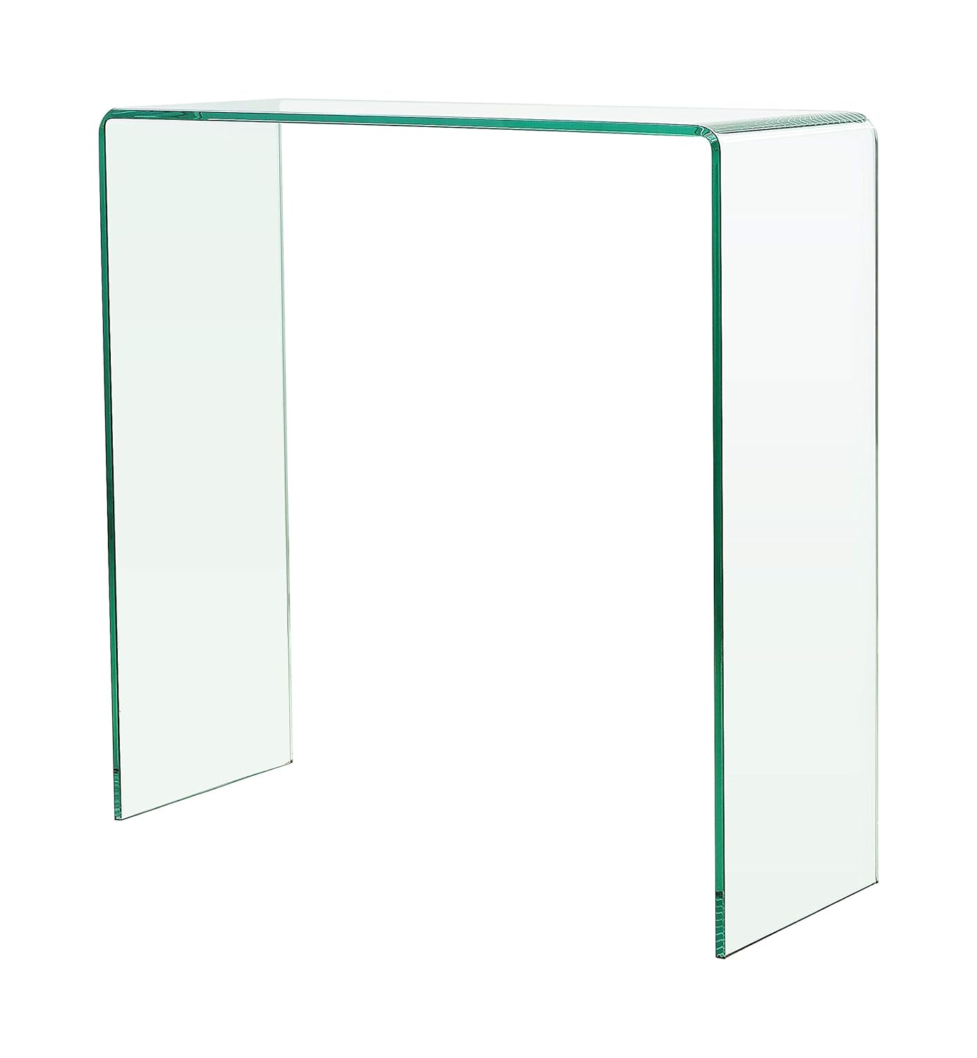 Curved Glass Console Table Small 80cm Length x 30cm