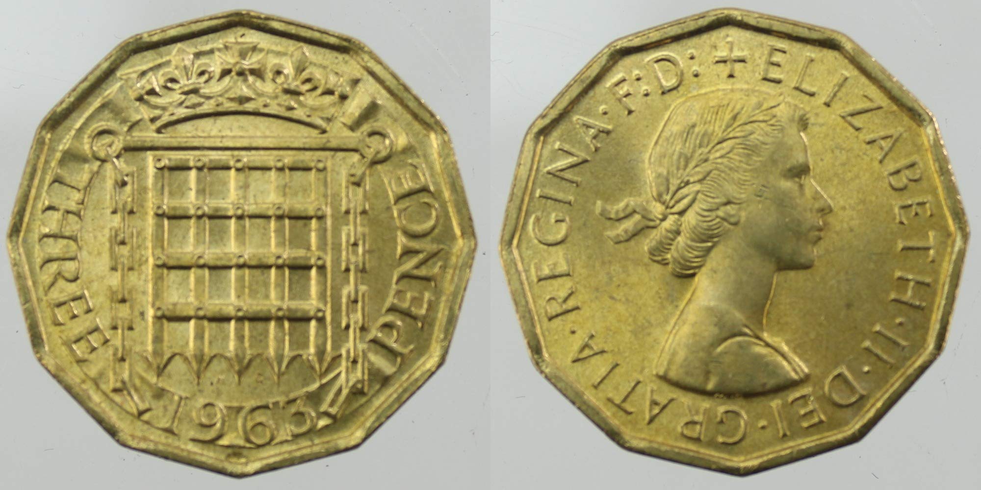 1963 British Uncirculated Threepence 3D Pre Decimal Coin