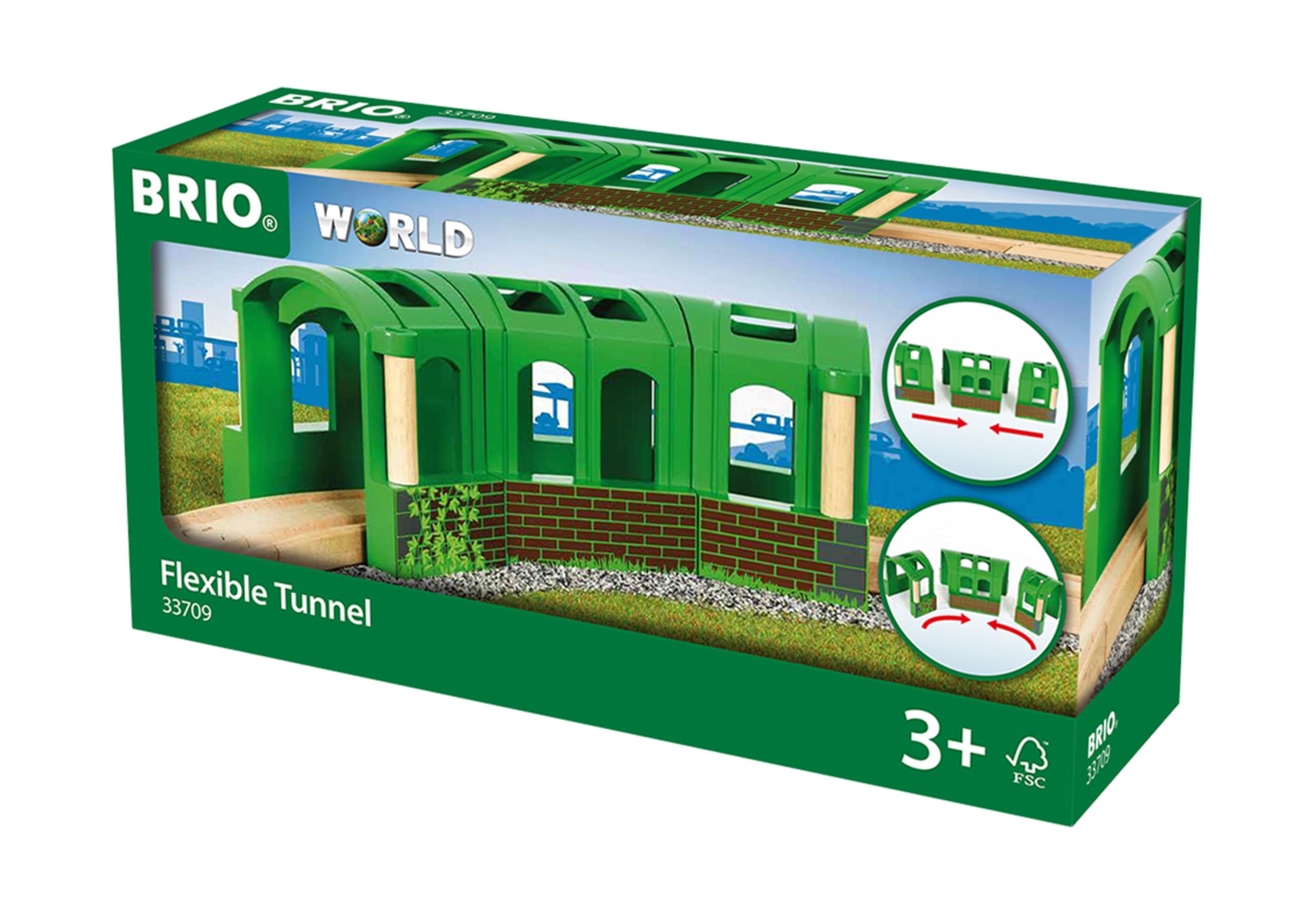 BRIO World Flexible Tunnel - Wooden Railway Train Set Accessories for Kids Age 3 Years Up