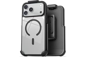 Encased SlimShield for iPhone 17 Pro Max Belt Clip Case with Phone Holster (Compatible with MagSafe) Clear Black
