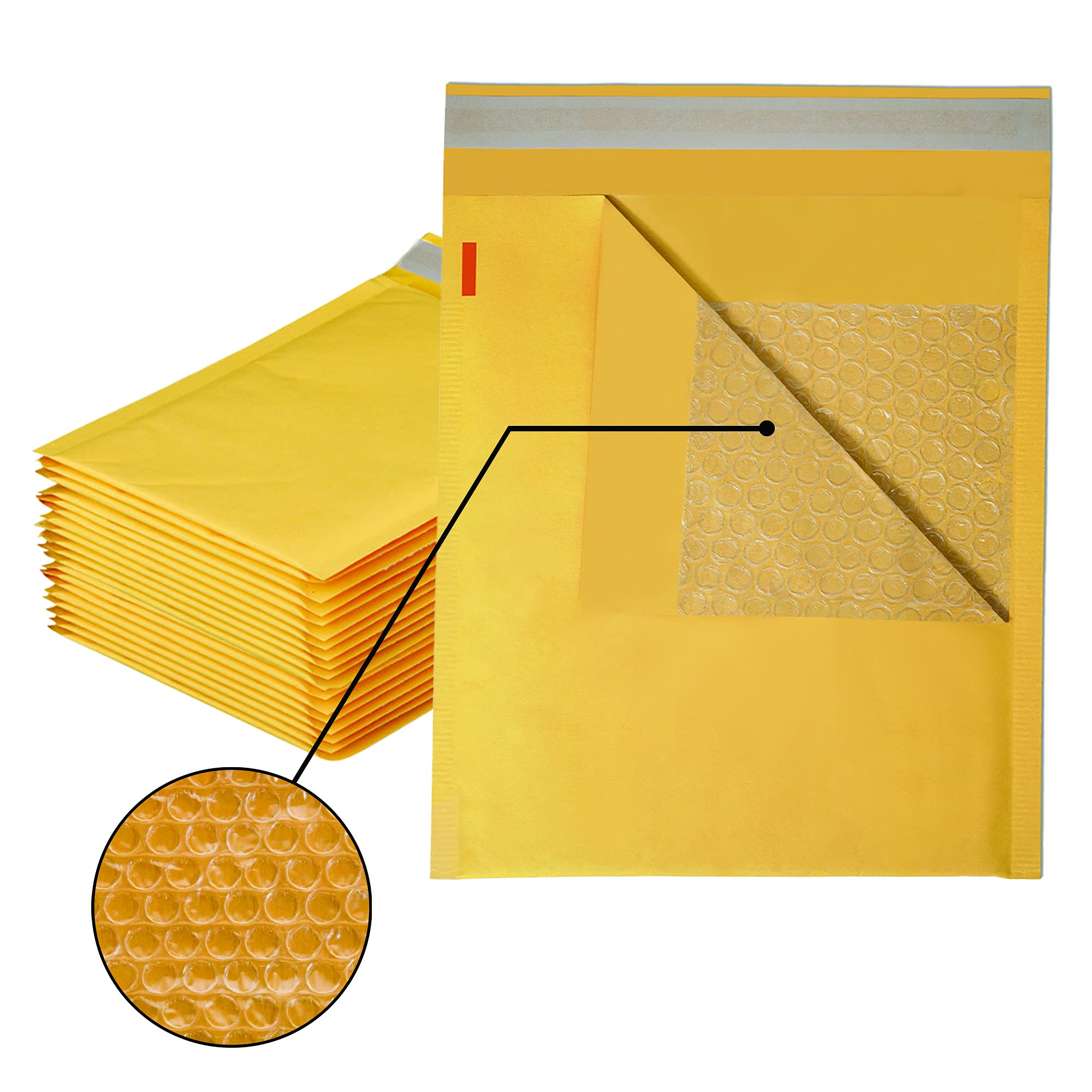 IreTex Premier Kraft Paper Bubble Mailers/Padded Envelopes Bubble Mailer Damage Proof Matte Finish Yellow Envelopes (25's Pack) (6x9)(26024)
