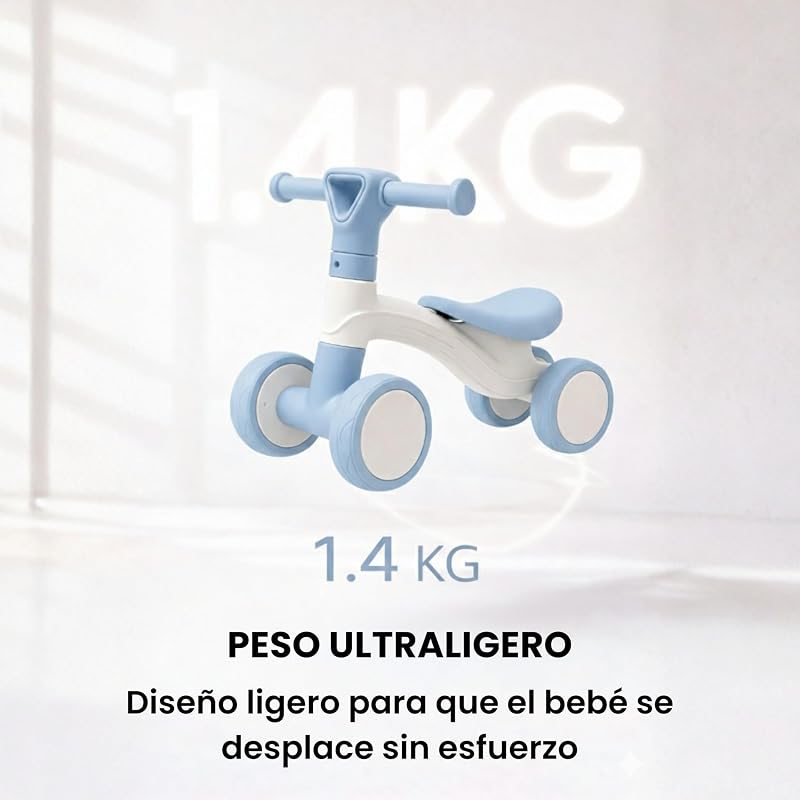 , Triciclo Bebé 1 Ano | Monte Leve | Primeira bicicleta de equilíbrio para bebés | Bicicleta sem Barcos de Equilíbrio | Toy Boy 1-2 Anos Ideal como Presente (Azul) — foto 7 de 8