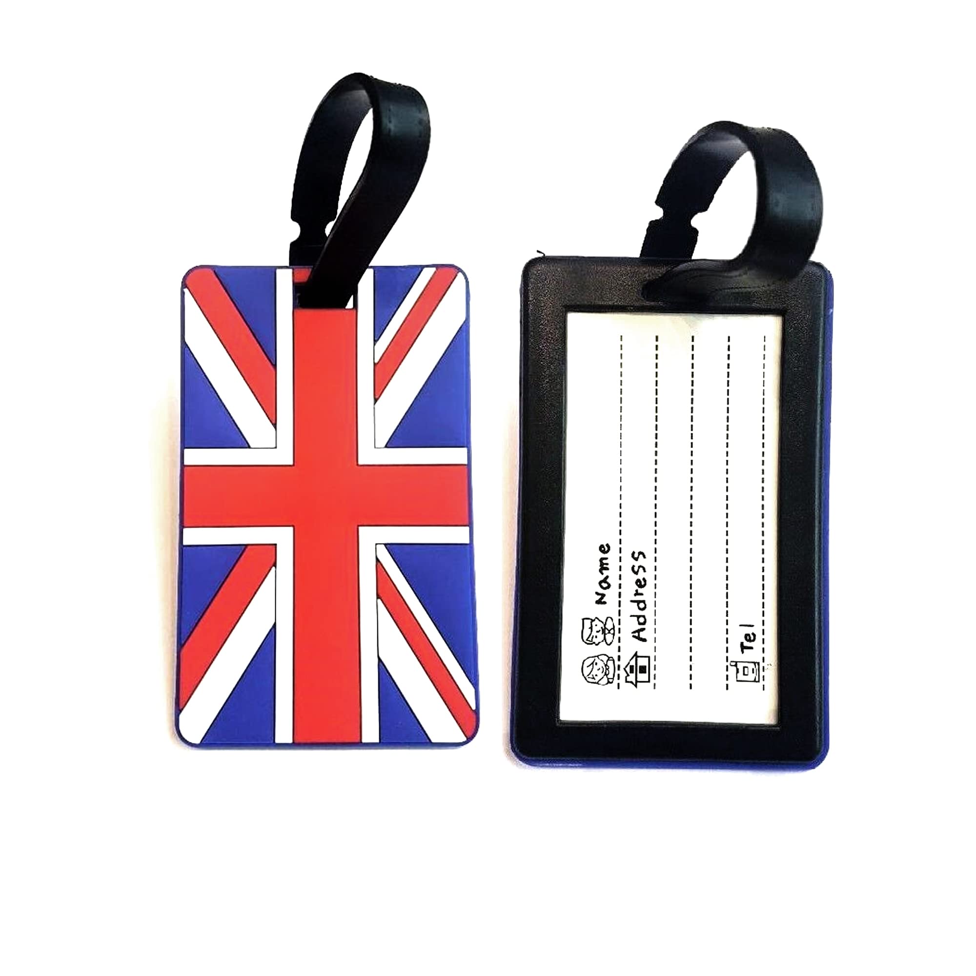 SystemsEleven Luggage Tag Strap Address Label Name Suitcase Luggage Tags Travel ID Bag Tag Silicone Luggage Tag with Name Perfect to Spot Luggage Travel Accessories Tags Set