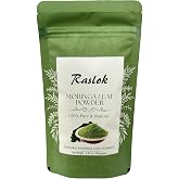 Raslok Moringa Powder | 100% Pure Moringa Leaf NO Stems | Moringa Olifera Powder (3.52 Oz)