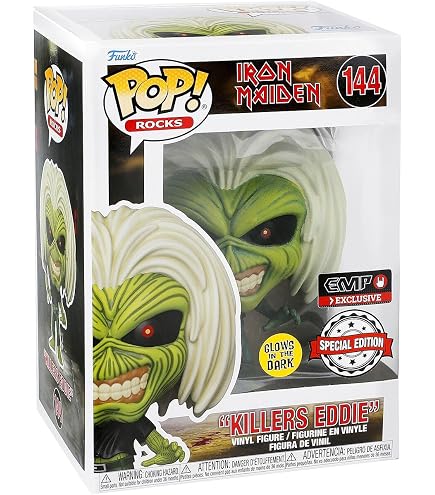 Funko Pop! Rocks Skeleton Eddie Iron Maiden | Figura De Vinilo 9.5 Cm | Coleccionable Live After Death | Regalo Oficial Para Fans