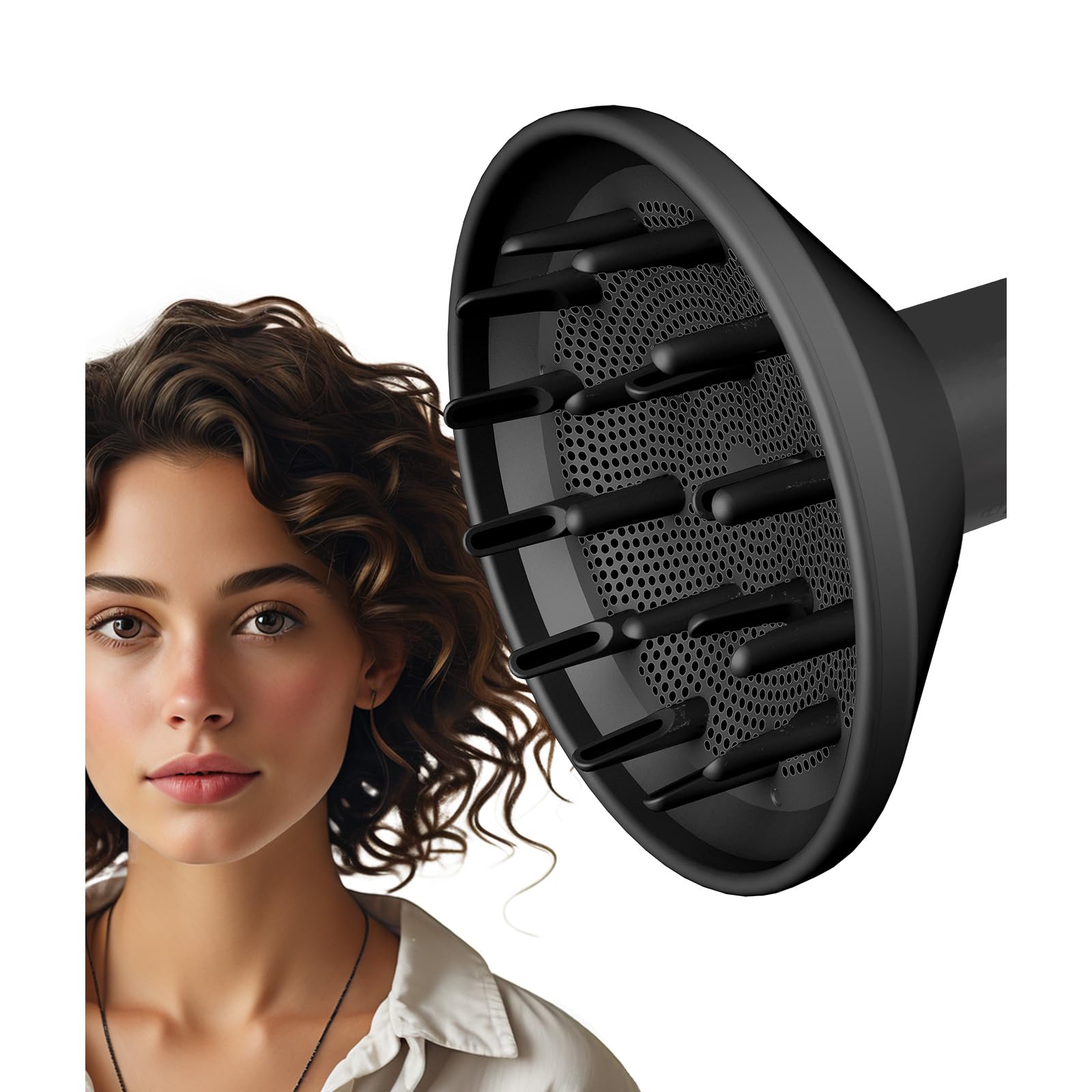 Photo 1 of Diffuser Attachment for Shark FlexStyle Air Styling & Drying System, Enhance Natural Curls Accessories for Flex Style Dry Styler, Styling Tool for Wavy, Curly, Coily Hair, Black