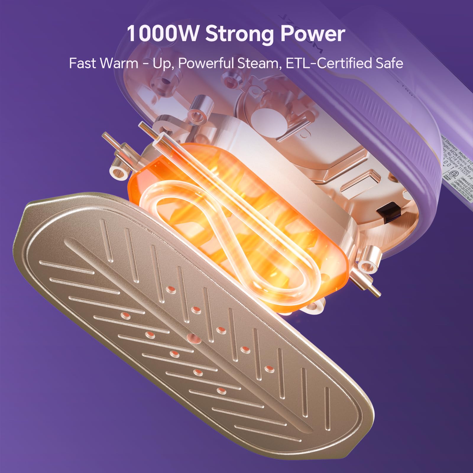 JZOOM Travel Steamer Iron for Clothes, Portable 2-in-1 Dry & Steam Iron, 6 Smart Modes, 180° Rotatable Handle, 15s Fast Heat-Up, 150ml Water Tank, Mini Steamer for Home & Travel