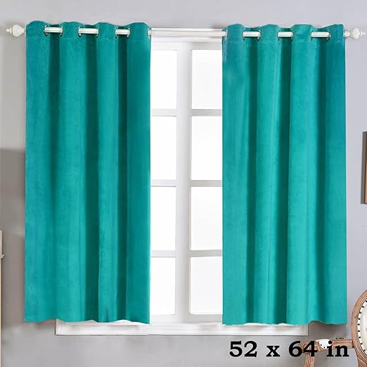 Amazon Com Balsacircle 52 X 64 Inch Teal Soft Velvet Blackout